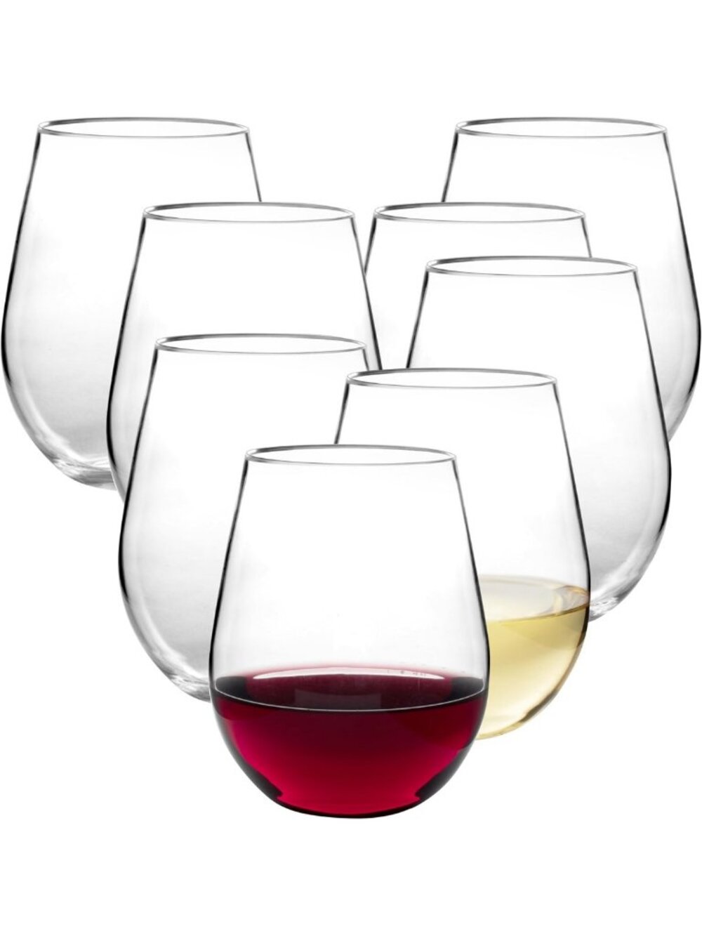 Shatterproof 20 oz Wine Glasses - 8 Pack, Durable Tritan Drinkware Set